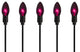 Set of 10 Purple C9 Bulb Halloween Pathway Markers, 8.75' Black Wire