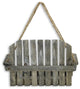 Wooden Hanging Chair With Double Pot Storage, Gray Wash