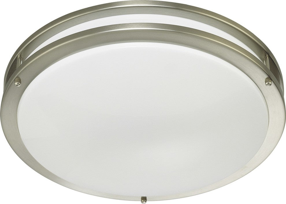 2-Light Brushed Nickel Interior Flush Mount