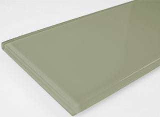 Metro 3"x 12" Glass Subway Tile,Glossy Jade Green, Set of 40