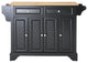LaFayette Natural Wood Top Kitchen Island, Black Finish