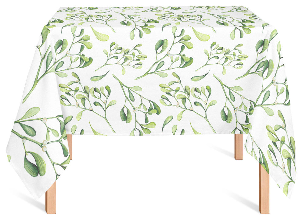 Watercolor Leaves And Berries Green 2 58x58 Tablecloth