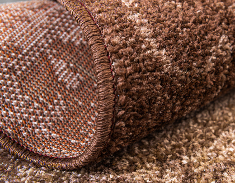 Unique Loom Brown Autumn Plymouth 3'' 3 x 3'' 3 Round Rug
