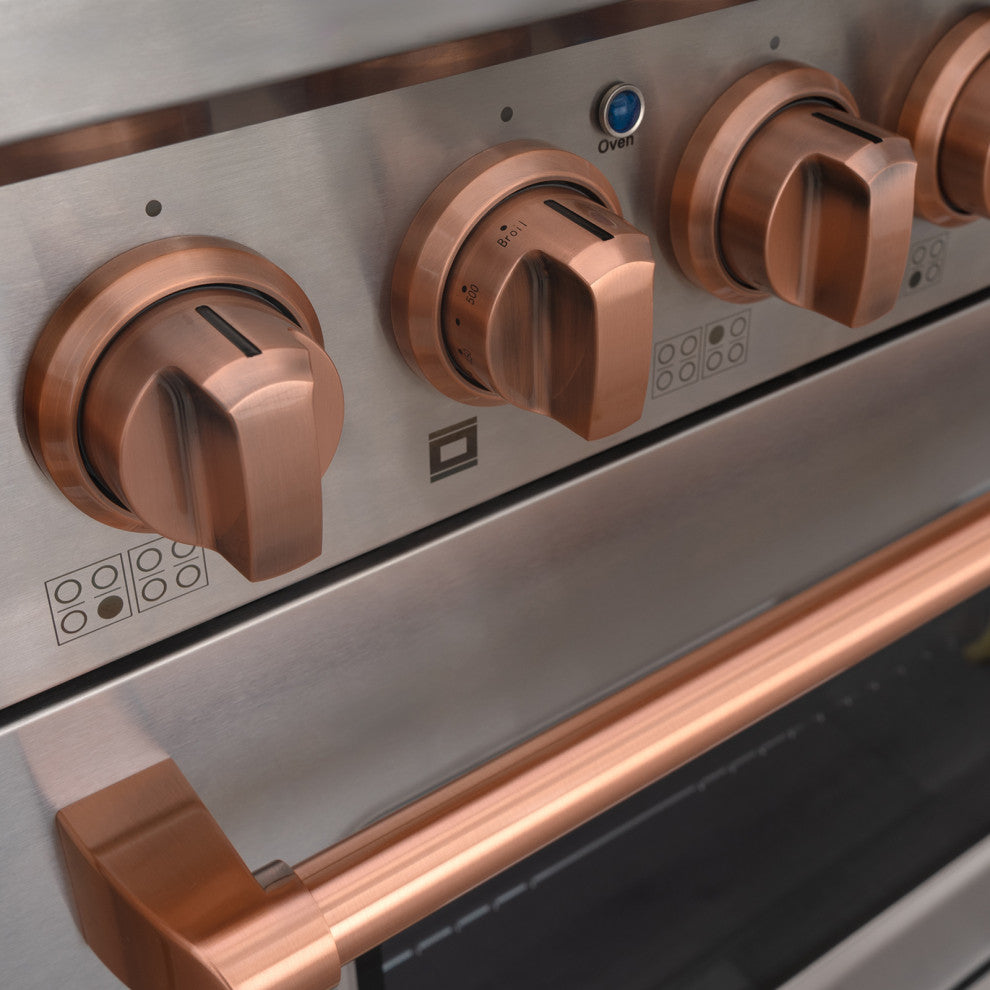 48" Slide-in Freestanding Gas Range & 6.7 Cu. Ft. Oven,8 Burners.Stainless Steel, Stainless Steel & Copper, 48"