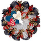 Three Patriotic Hearts Welcome Wreath Handmade Deco Mesh 24 inch or 28 inch, 24 Inch Diameter
