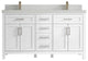 Cambridge 60 Double Bathroom Vanity in White 2" Carrara Quartz