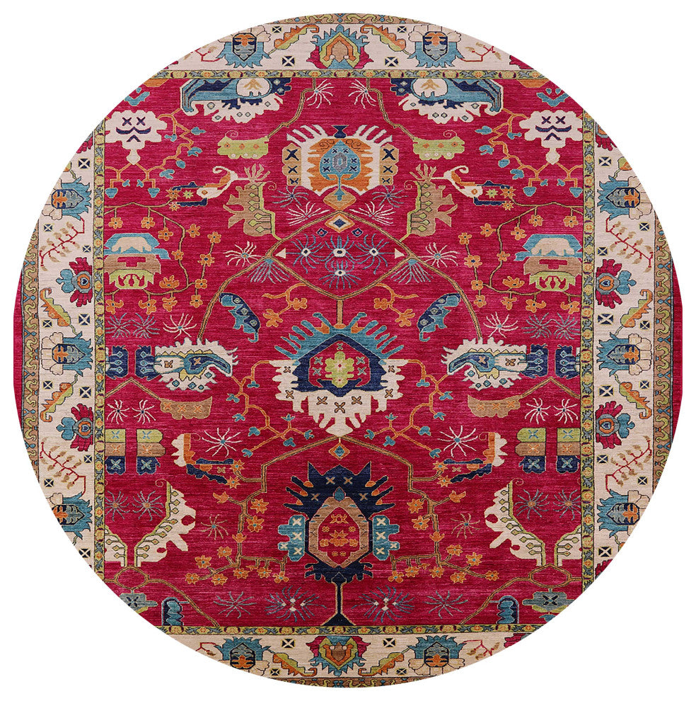 Ahgly Company Indoor Round Mid-Century Modern Area Rugs, 7' Round