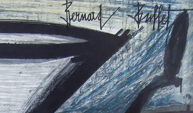 Bernard Buffet Original Lithograph, Signed, Archival Frame, Martini Still Life