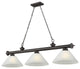 Zlite 2306-3BRZ-AWL14 3-Light Billiard, White Linen