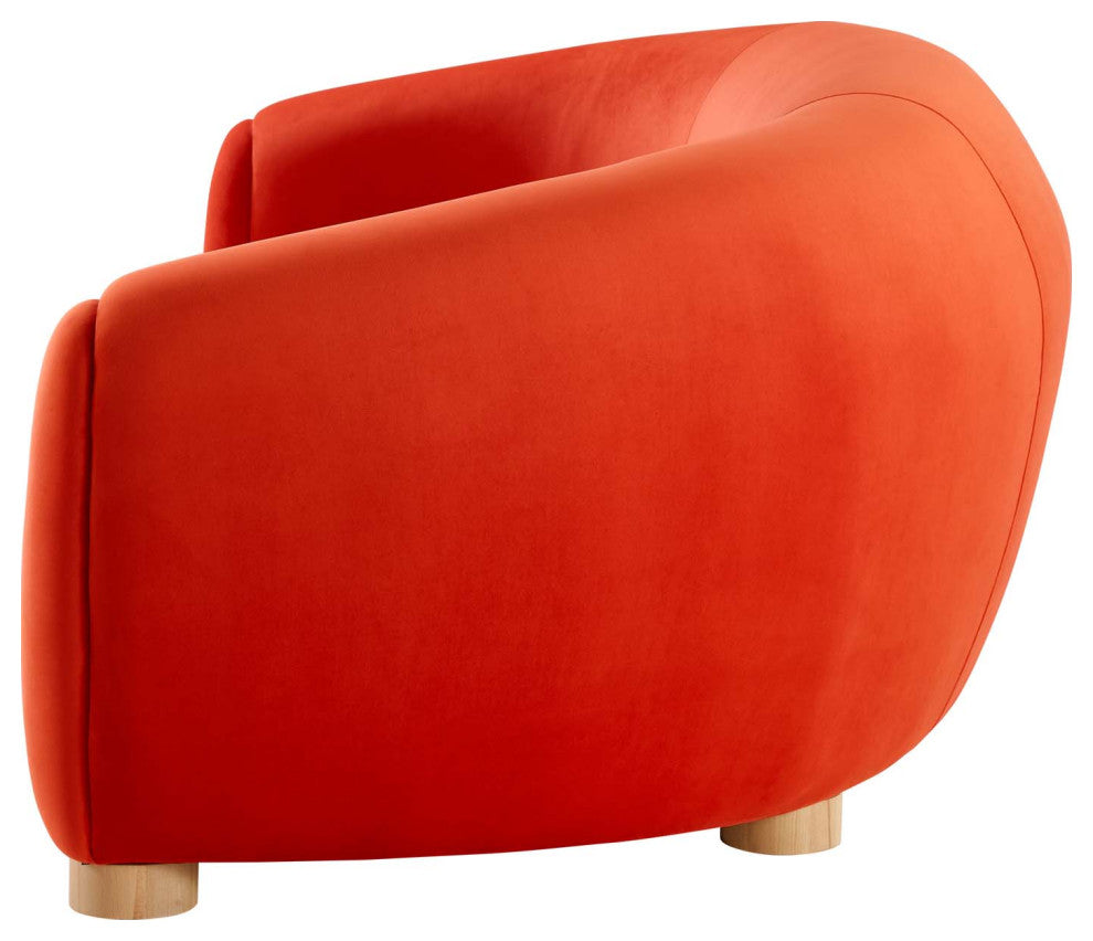 Sofa, Velvet, Orange, Modern, Living Lounge Room Hotel Lobby Hospitality