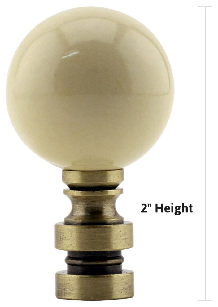 Ceramic 35mm Ivory Ball Ceiling Fan Pull, 2"h with 12" Antiqued Brass Chain