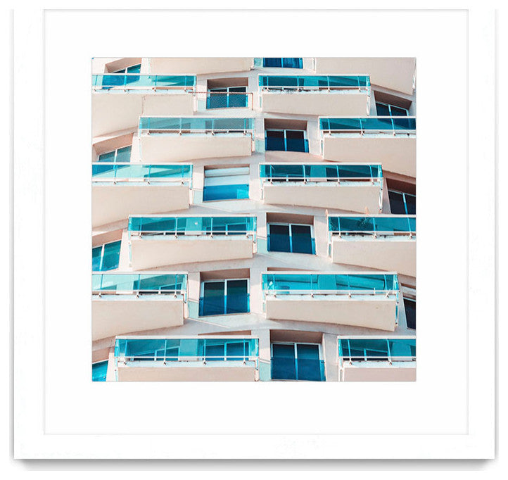 "Balconies" Matted and Framed, 36"x36"