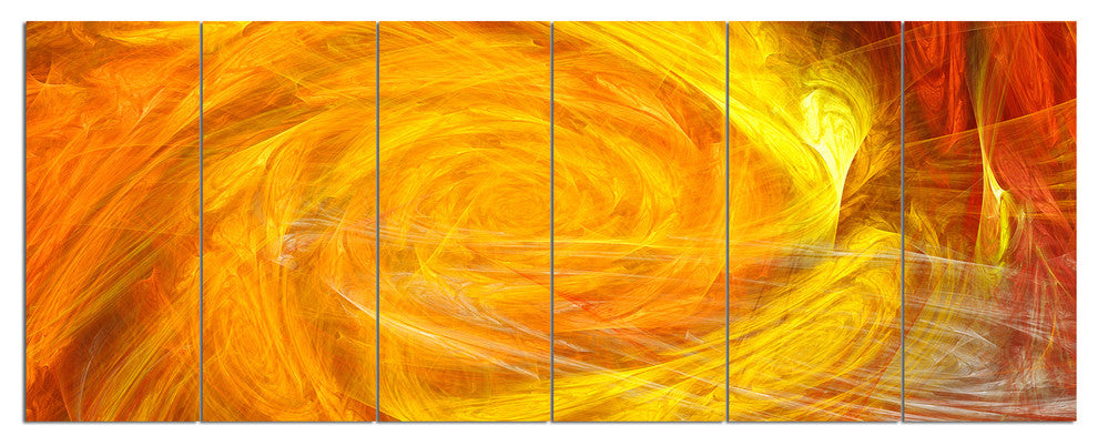 Mystic Abstract Fractal Rose, Abstract Wall Art Canvas, 70"x28", 6 Panels