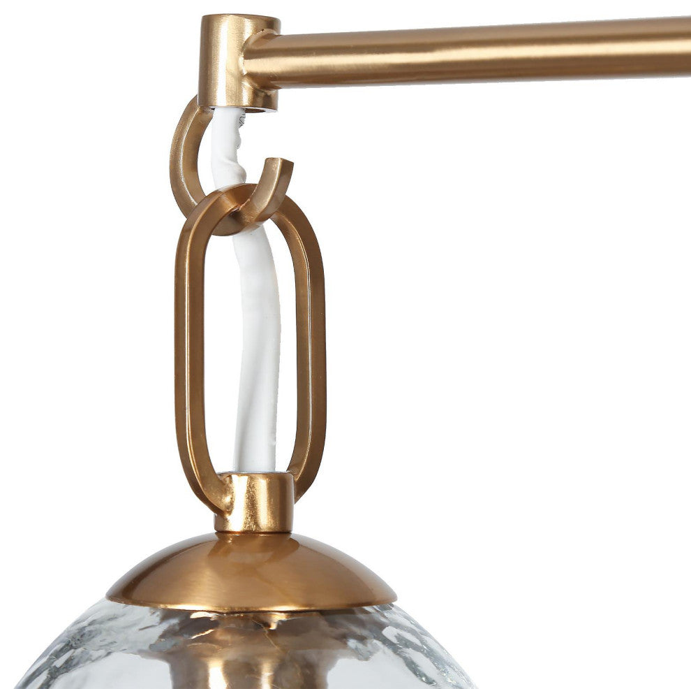 LNC 3-Light 19.3" Polished Gold Modern/Contemporary LED Semi-Flush Mount Light