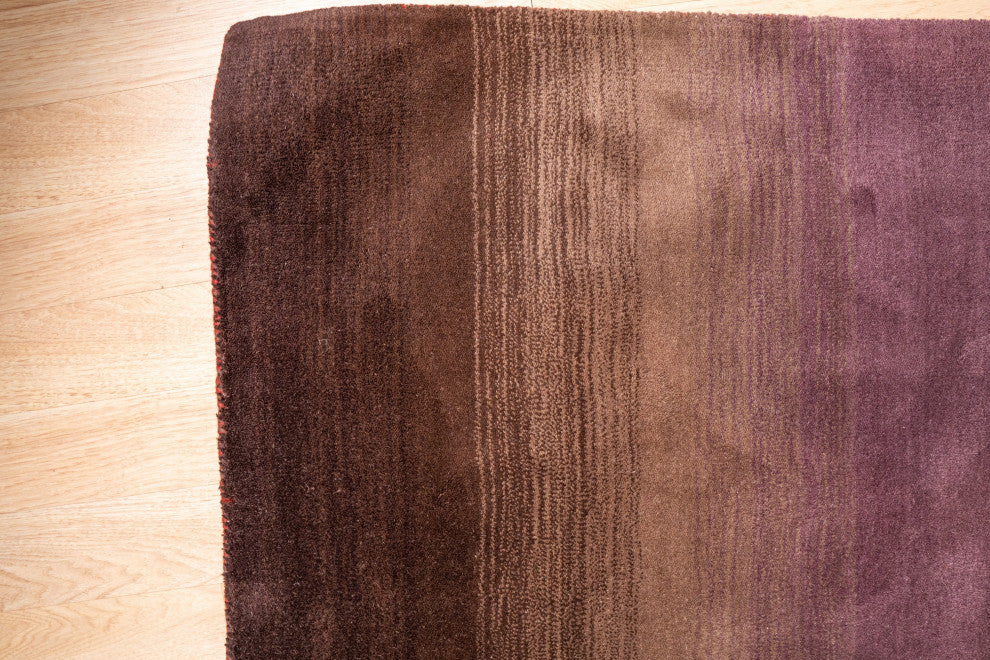 Red Contemporary Stripe Horizon Area Rug