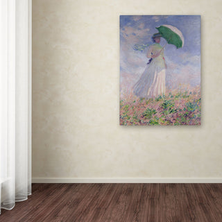 'Woman With a Parasol' Canvas Art by Claude Monet