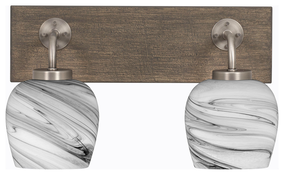 Oxbridge, Bath Bar, Graphite & Painted Distressed Metal, 6" Onyx Swirl