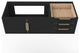 CastelloUSA Alpine 48" Wall Mounted Vanity, Base Only, Black, Gold Handles