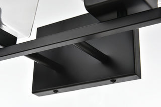 4 Light Black And Clear Bath Sconce
