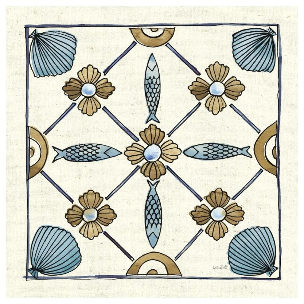 "Coastal Breeze Tile II" Digital Paper Print by Anne Tavoletti, 26"x26"