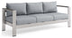 Shore Outdoor Patio Aluminum Sofa - Silver Gray