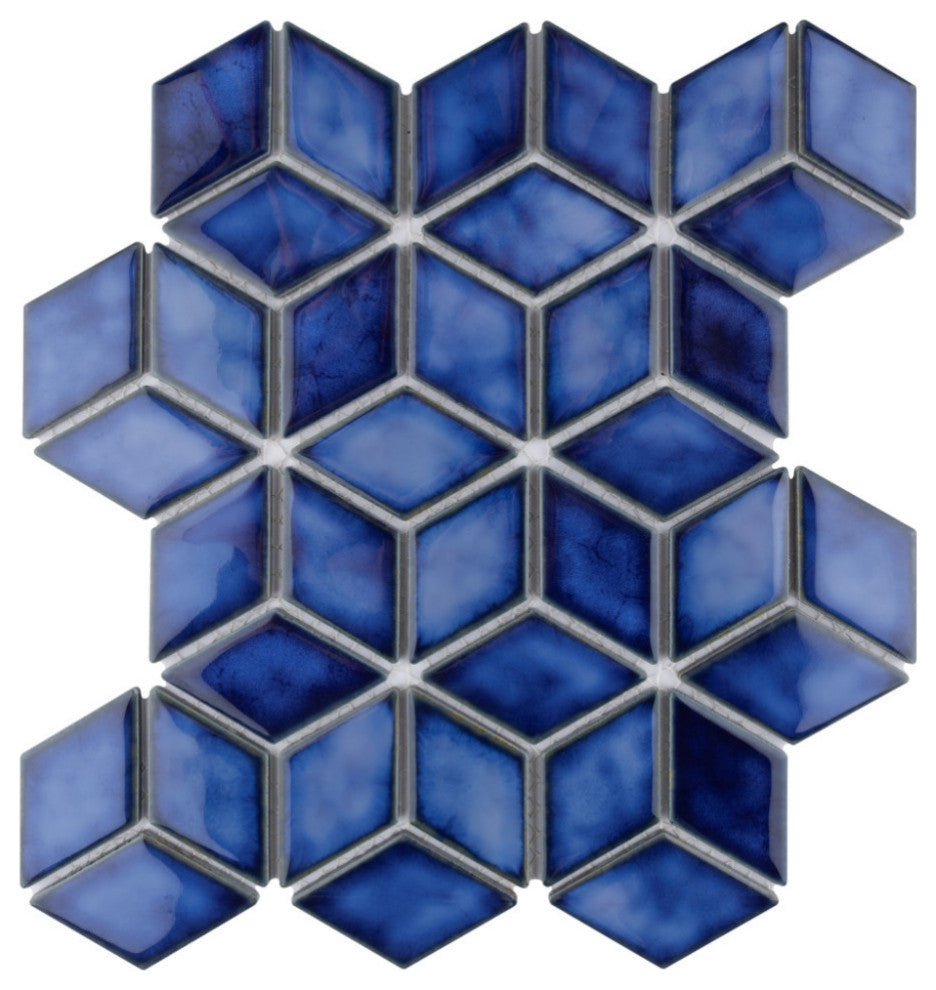 Hudson Rhombus Porcelain Mosaic Tile Sample