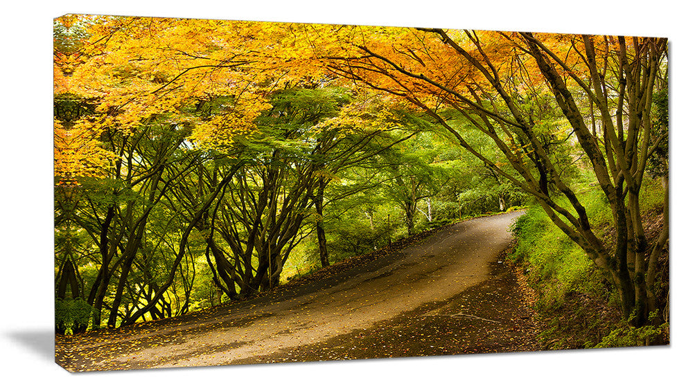 "Country Lane in Green Forest" Wall Art Landscape, 32"x16"