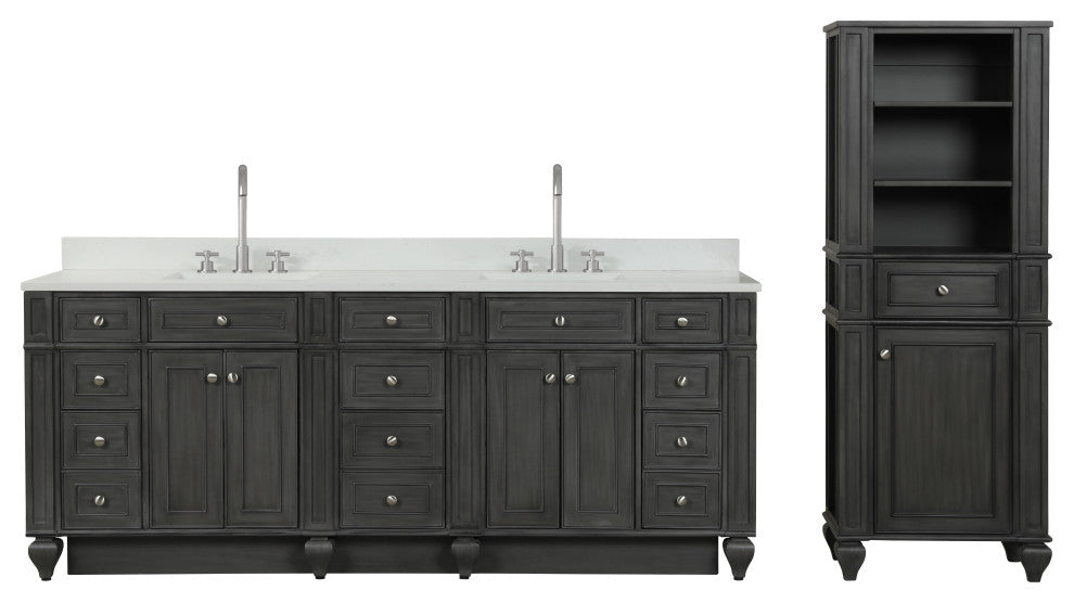 Winston Traditional Gray 84" Double Vanity