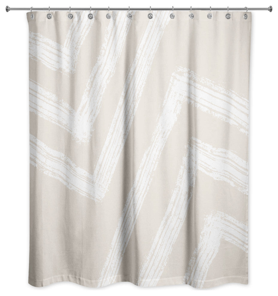 Neutral Zags 71x74 Shower Curtain