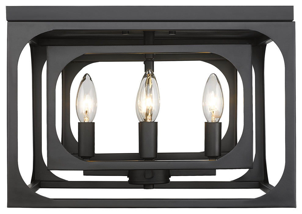 Easton 4 Light Flush Mount Lighting, Matte Black