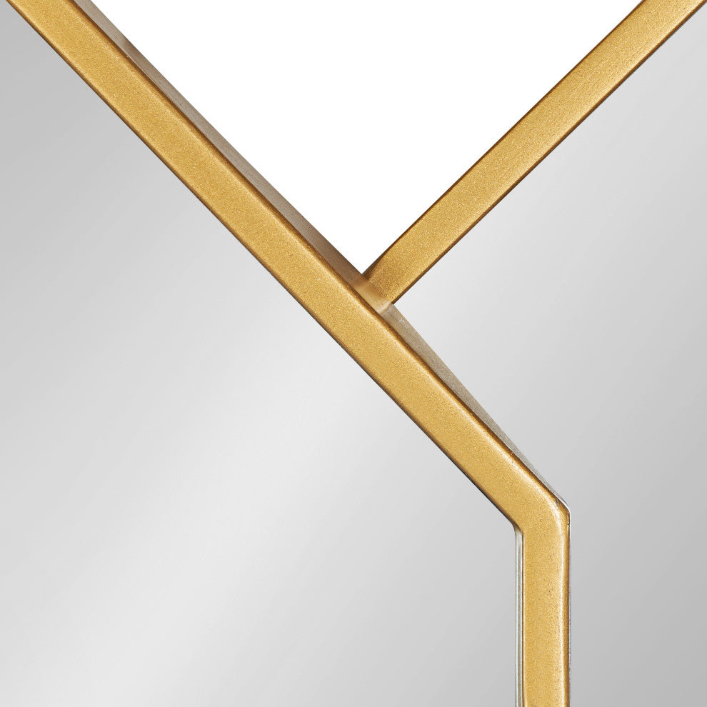 Diaz Framed Wall Mirror, Gold 28x27