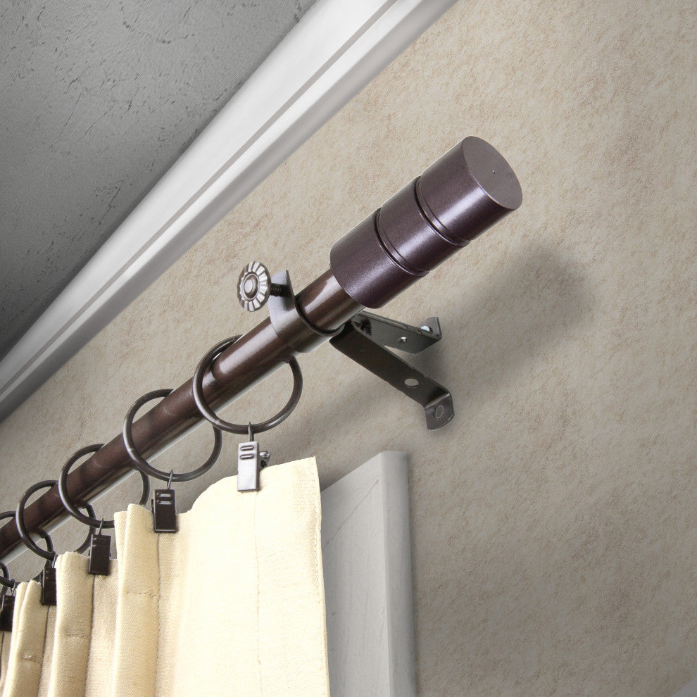 Gabriel 13/16" Diameter Curtain Rod, Cocoa, 18-28"