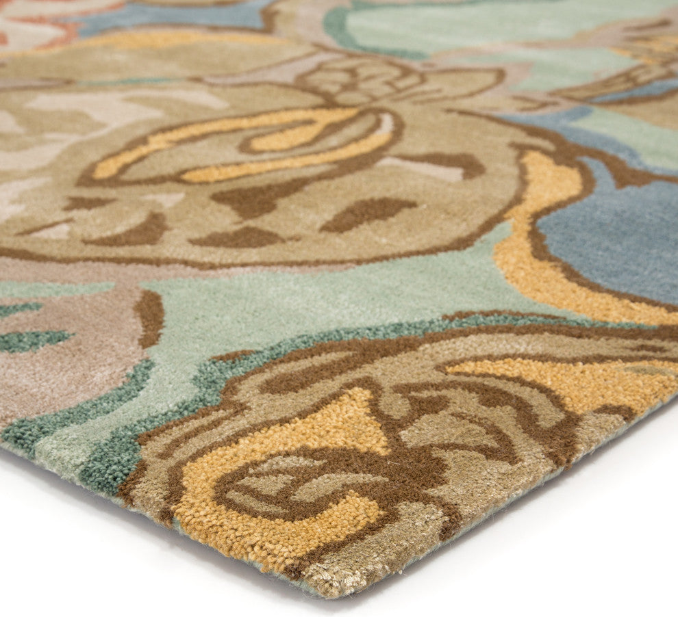 Jaipur Living Petal Pusher Handmade Floral Green/Multicolor Area Rug, 8' Square