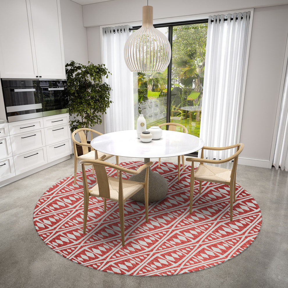Indoor/Outdoor Sedona SN6 Clay Machine Washable 8' x 8' Round Rug