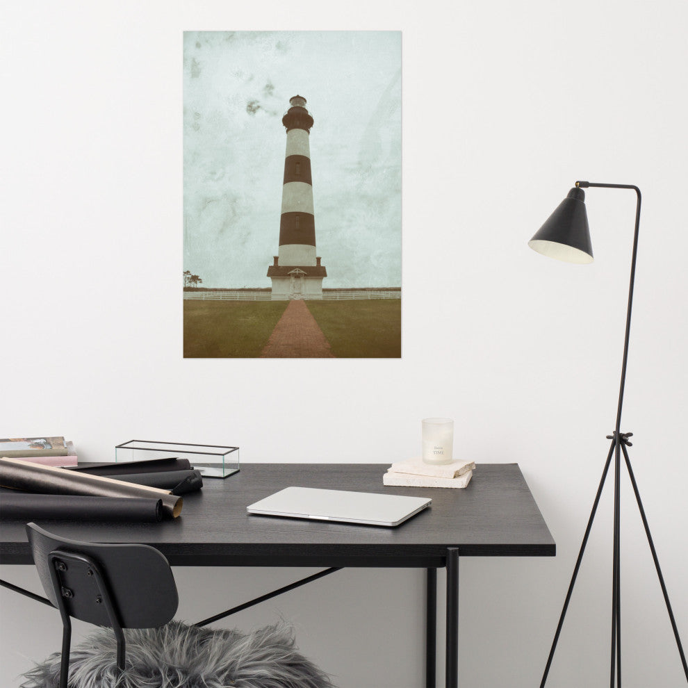 Coastal Wall Art: Bodie Lighthouse Landscape Photo Unframed Print, 24" X 36"