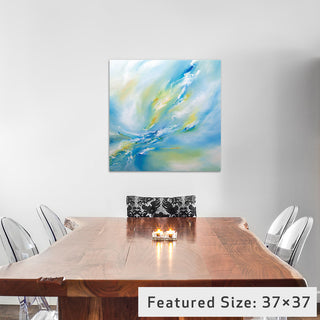 "Blue Flush" by JA Art Canvas Print, 26"x26"
