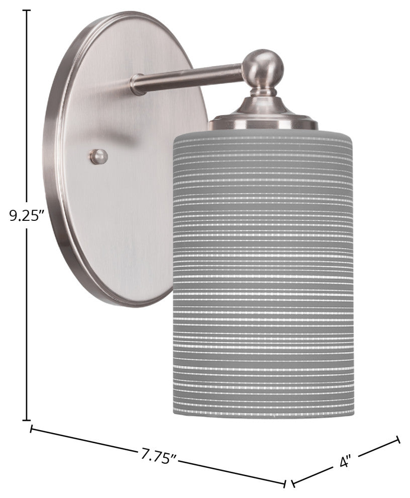 Capri 1-Light Wall Sconce, Brushed Nickel/Gray Matrix