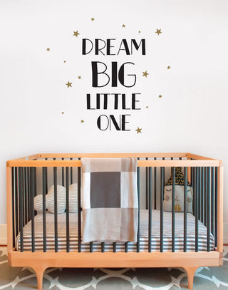 Dream Big Little One Quote Lettering Wall Decal
