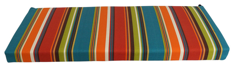 45"X19" Patterned Outdoor Spun Polyester Loveseat Cushion, Westport Teal