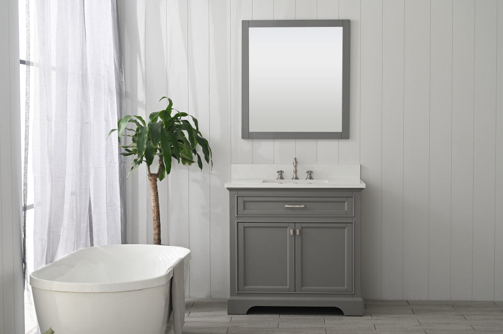 Milano Transitional Gray 36" Single Vanity