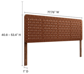 Sparta Weave Vegan Leather King Headboard, Walnut Brown