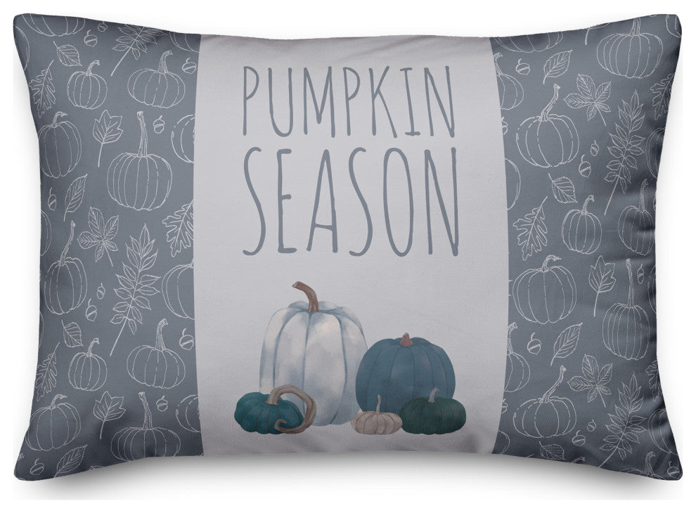 Pumpkins Blue 4 14"x20" Spun Poly Pillow