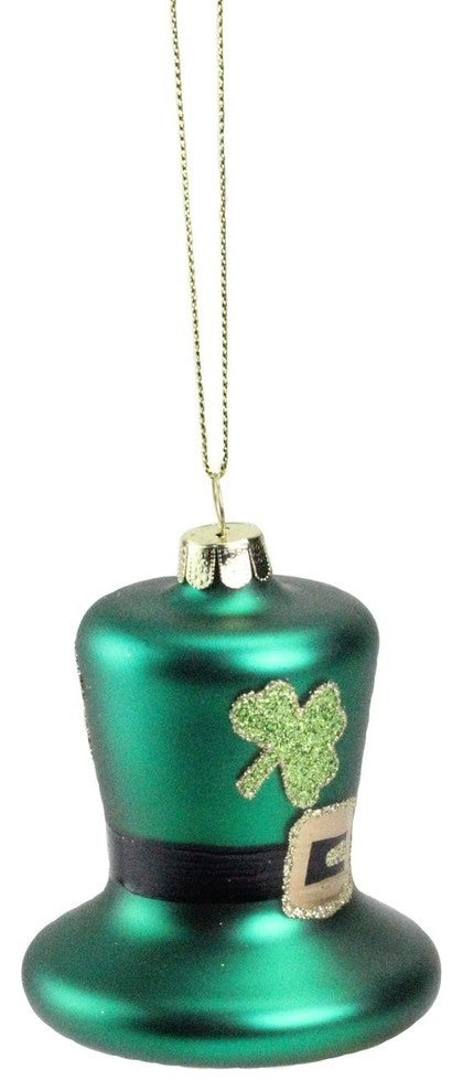 3" Luck of the Irish Green and Gold Leprechaun Hat Christmas Ornament