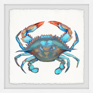 "Icy Blue Crab" Framed Painting Print, 18"x18"