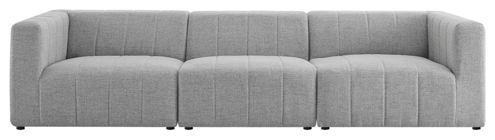 Bartlett Upholstered Fabric Upholstered Fabric 3-Piece Sofa Light Gray