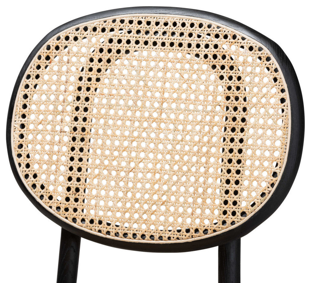Marcella Mid-Century 2-Piece Dining Chairs, Black