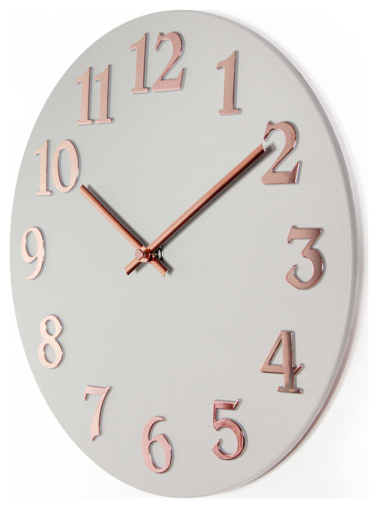 12 inch Modern Wall Clock, Vogue by Infinity Instruments, Grey