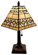 Amora Lighting Tiffany Style AM207TL08B Mission Jeweled Table Lamp 8 Inches Wide