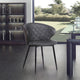 Ava Dining Chair, Black Powder Coated Finish With Brown Velvet, Gray