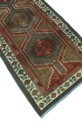 Fine Vintage Distressed Nadide Brown/Ivory Runner, 3'4x10'6